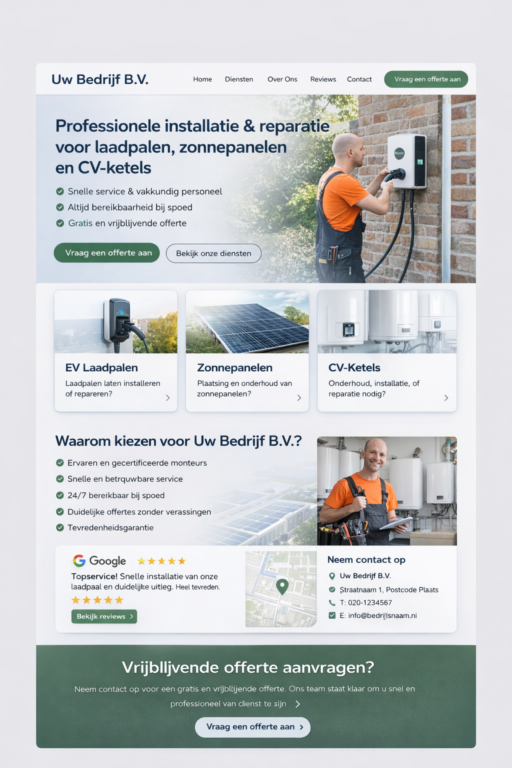 Voorbeeld van een moderne professionele website